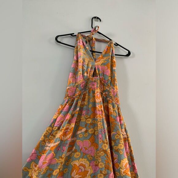 Zesica Floral Multi Color Pattern Maxi Dress Sleeveless Open Back Size M - Picture 4 of 9